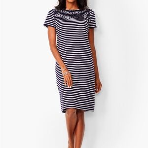 EUC Talbots Black and White Striped Dress